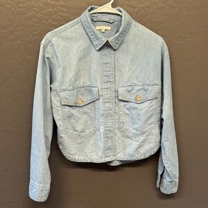 Z supply soft chambray cropped jean jacket S